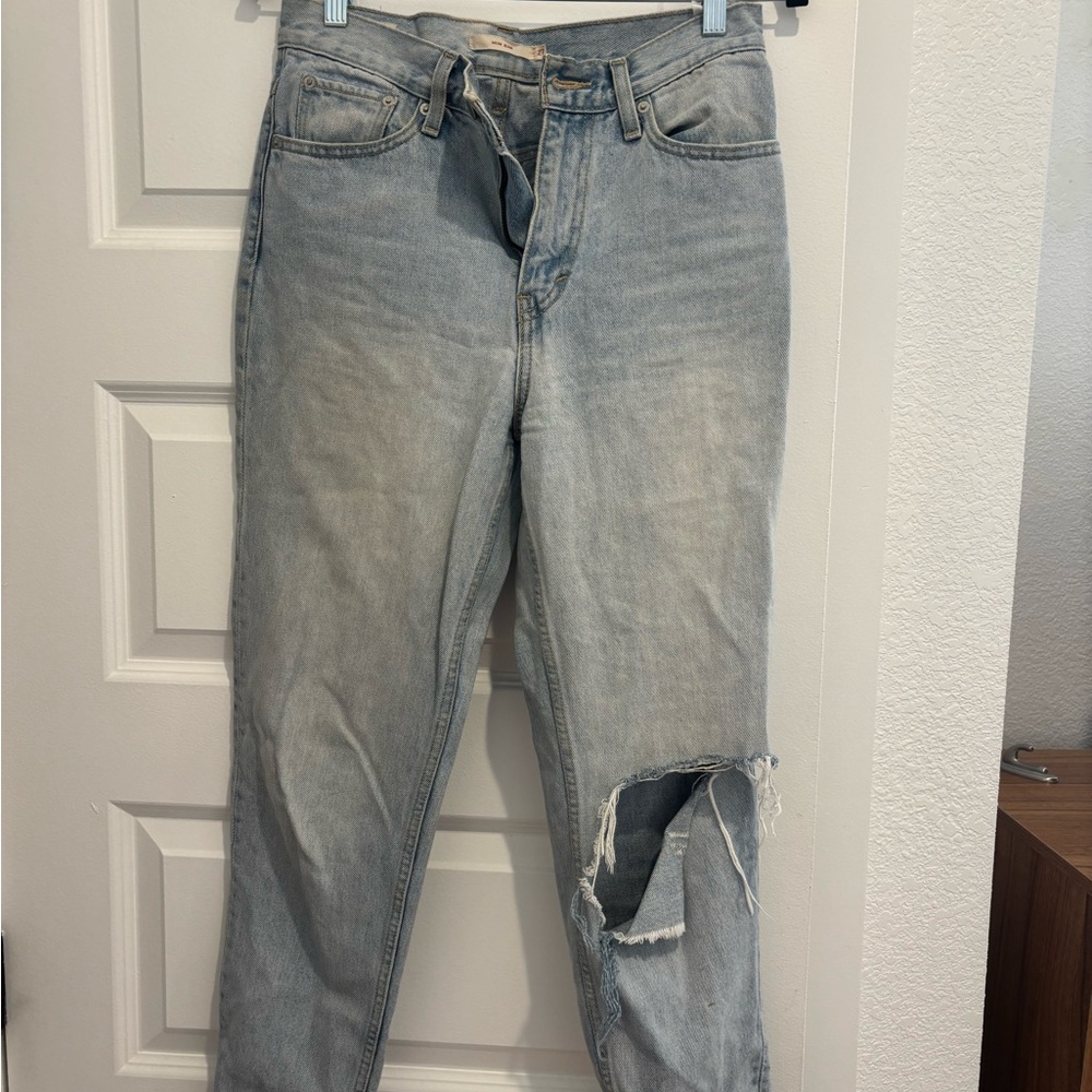 Levi's Light Blue Ripped Boyfriend Jeans